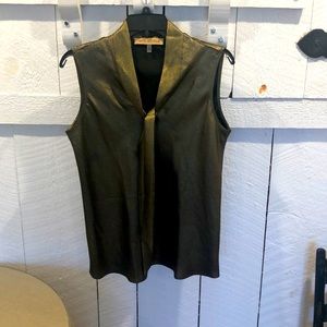 Sleeveless gold Nipon tie top